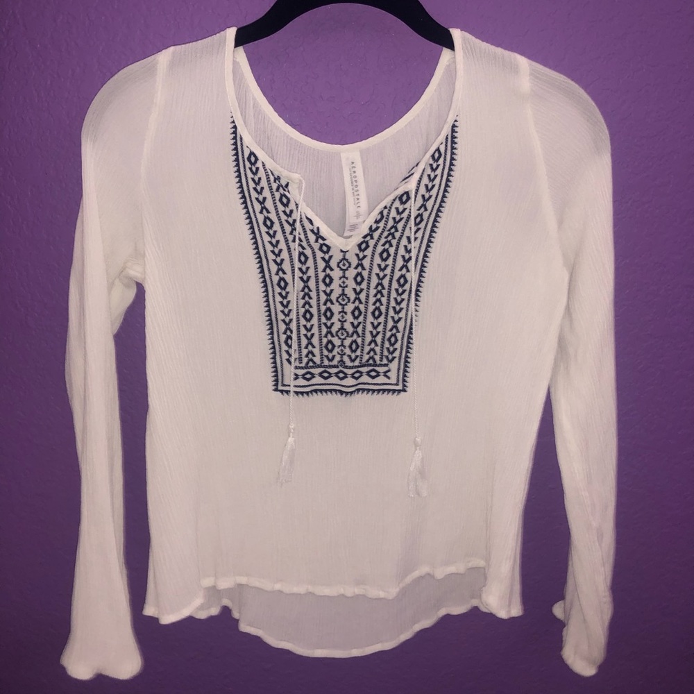 White Aztec Blouse